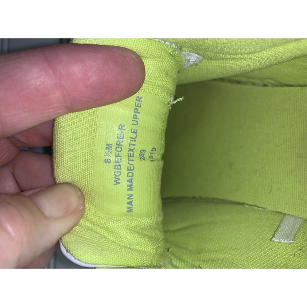 Guess‎ White Fluorescent Yellow Slip On Women’s Tennis Shoes Sz 8.5 Med - Picture 9 of 10